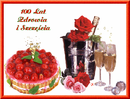 Sto lat szampan tort urodzinowy